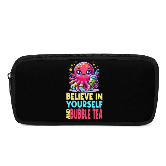 Kawaii Octopus Bubble Tea Believe In Yourself Pencil Cases