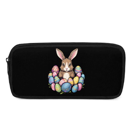 Easter Bunny Rabbit Colorful Eggs Easter Egg Hunt Pencil Cases