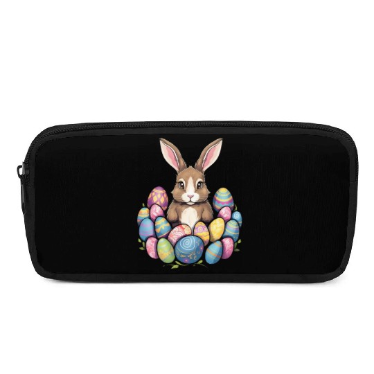 Easter Bunny Rabbit Colorful Eggs Easter Egg Hunt Pencil Cases