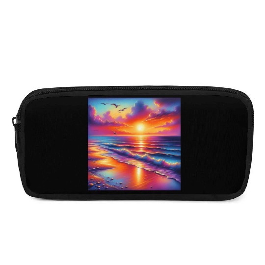 Sunset Serenity: Pastel Beachscape Pencil Cases