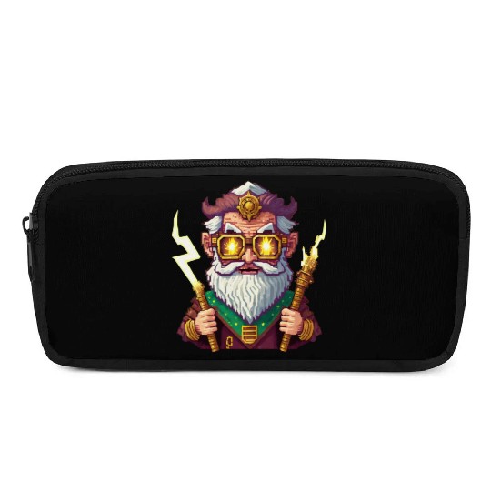 Angry Zeus Pixel Art, Wearing Steampunk Glasses Pencil Cases