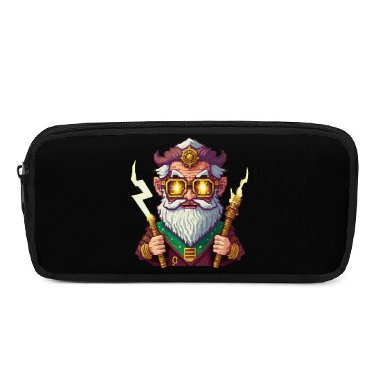 Angry Zeus Pixel Art, Wearing Steampunk Glasses Pencil Cases