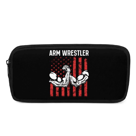 Armwrestling Arm Wrestler US Flag Arm Wrestling Pencil Cases