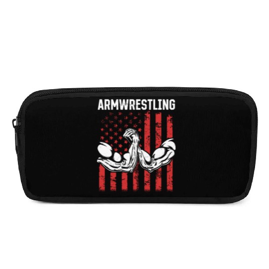 Arm Wrestling Armwrestling US Flag Arm Wrestler Pencil Cases