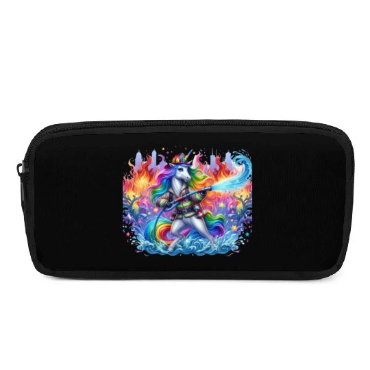 Funny unicorn as a firefighter for a little Pencil Cases