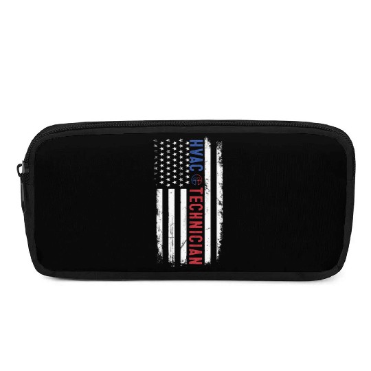 HVAC Technician US American Flag HVAC Mechanic Pencil Cases