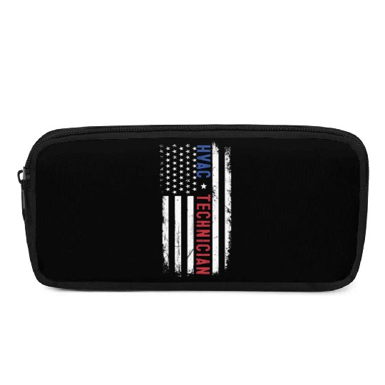 HVAC Technician US American Flag HVAC Mechanic Pencil Cases