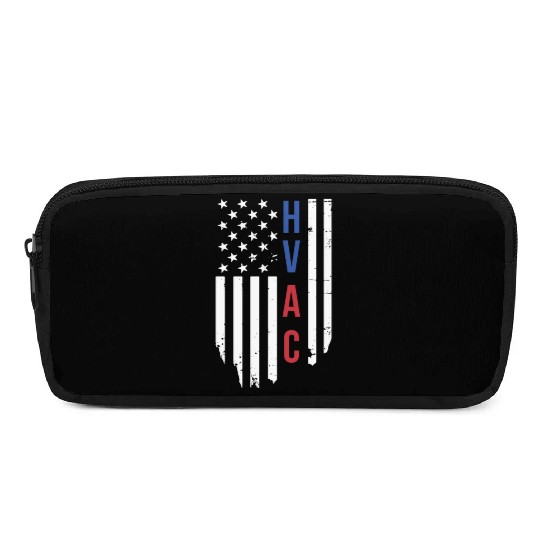 HVAC Technician US American Flag HVAC Mechanic Pencil Cases