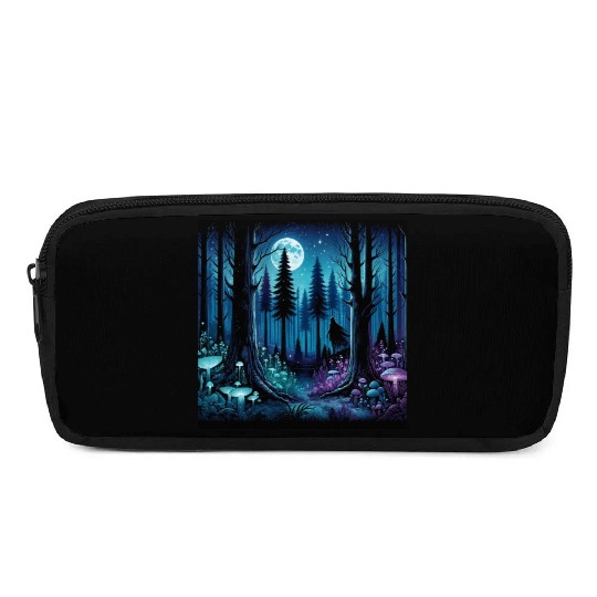 Mystic Moonlit Enchanted Forest Pencil Cases