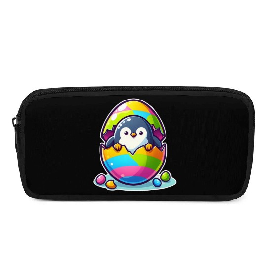 Penguin hatches from colorful Easter egg Pencil Cases