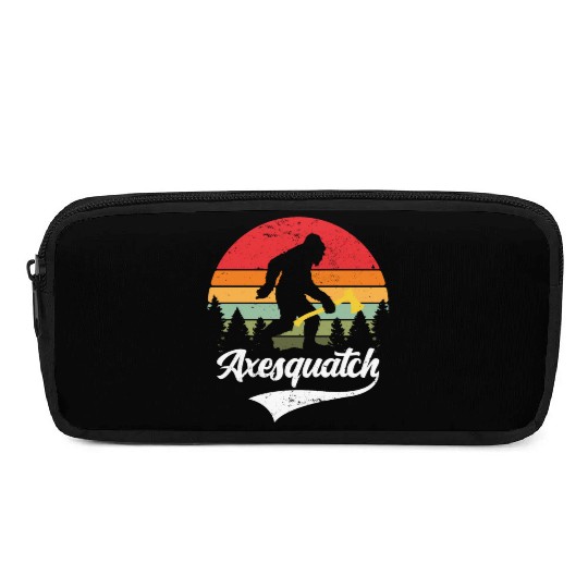 Axesquatch Axe throwing Bigfoot Retro Pencil Cases