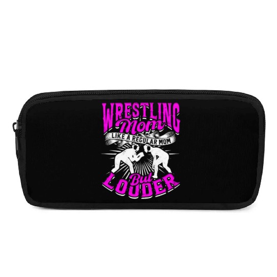 WRESTLING MOM LIKE A REGULAR MOM BUT LOUDER Pencil Cases
