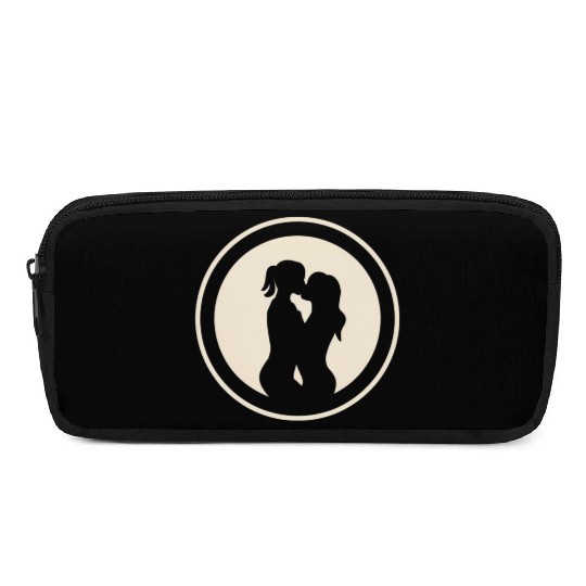Silhouette of Lesbian Couple Pencil Cases