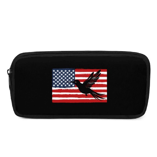 Hummingbird Us Flag Us American Flag Pencil Cases