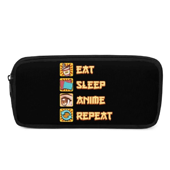 funny eat sleep anime repeat the perfect presents Pencil Cases