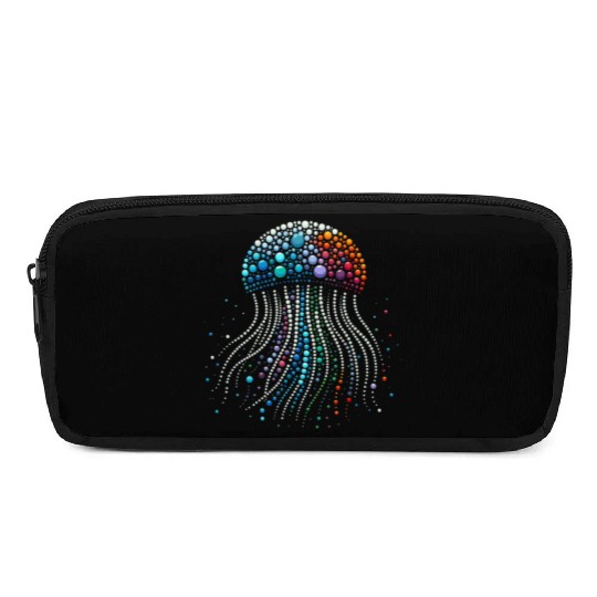 Neon Abyss - Jellyfish Pebble Art Pencil Cases