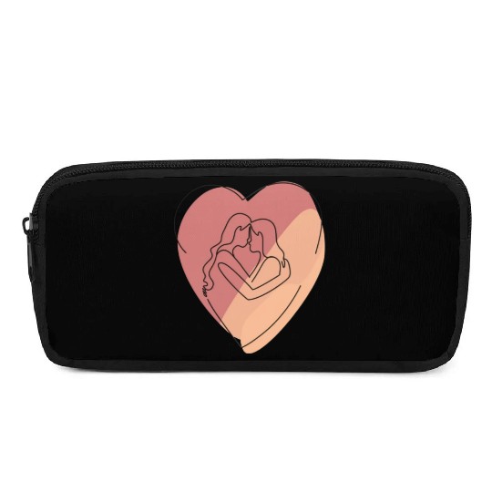 Lesbian Couple in Heart Pencil Cases