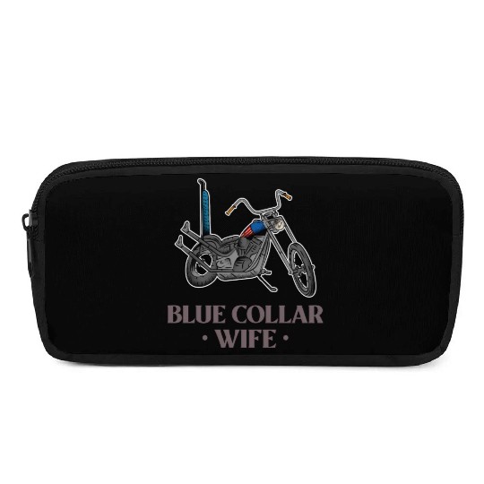 Blue Collar Wife Motorcycle Pencil Cases