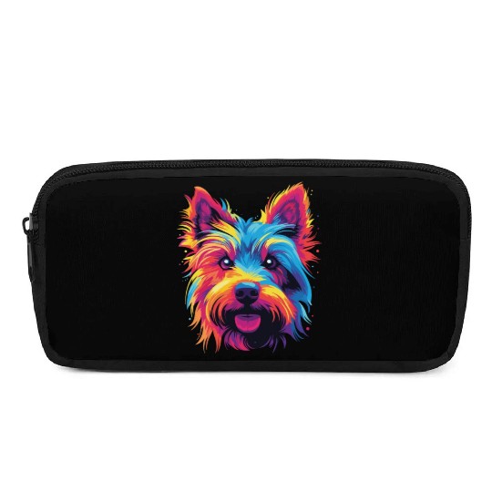 Watercolor Colorful Australian Silky Terrier Pencil Cases
