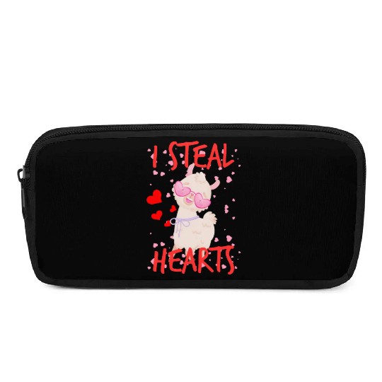 Cute Llama alpaca valentine day for couples Pencil Cases