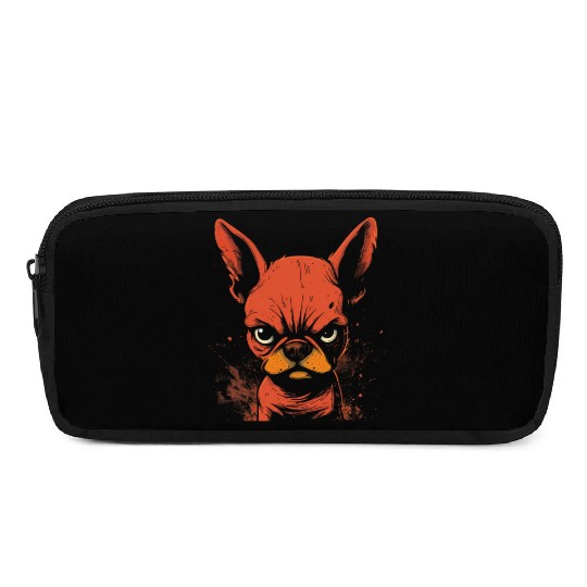 Angry French Bulldog Pencil Cases