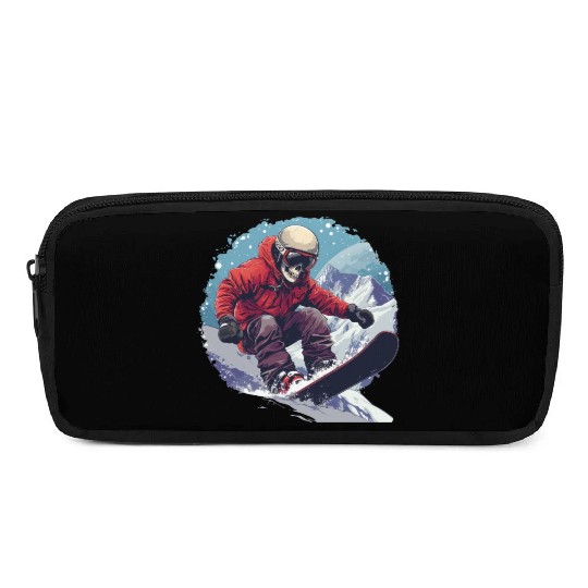 Skull Snowboarder Snowboarding Apres Ski Pencil Cases