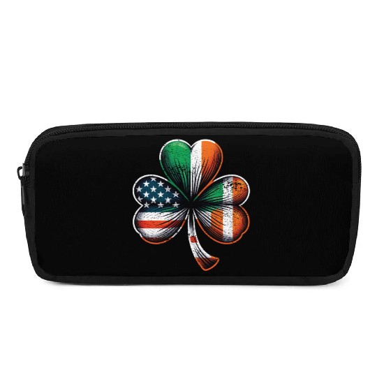 Irish American Shamrock Stars Stripes Pencil Cases
