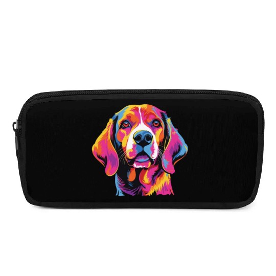 Watercolor Colorful Beagle Harrier Pencil Cases