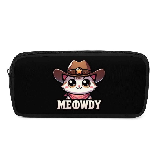Cute Meowdy Cat Cowboy Pun Pencil Cases
