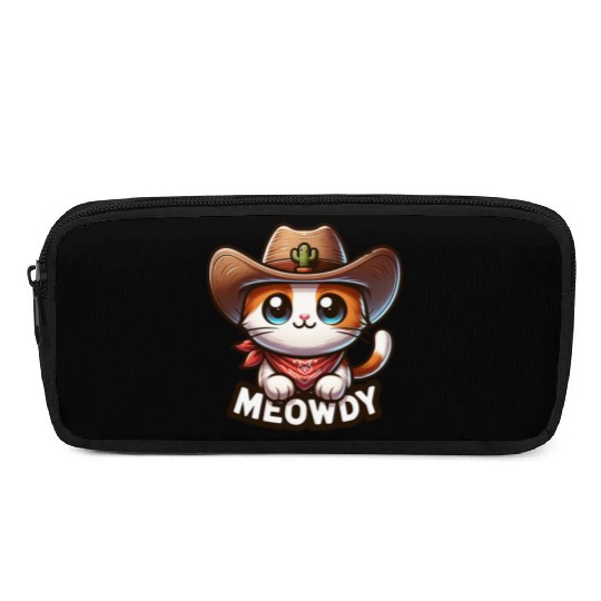 Cute Meowdy Cat Cowboy Pun Pencil Cases