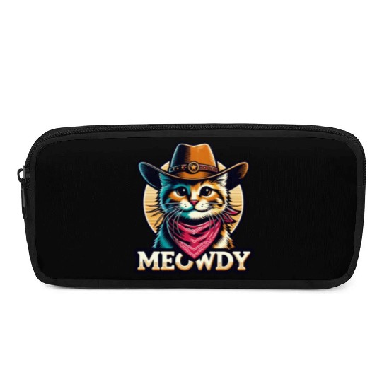 Cute Meowdy Cat Cowboy Pun Pencil Cases