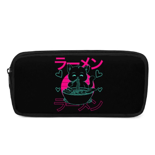 Aesthetic Anime Ramen Cat Retro Japanese Pencil Cases