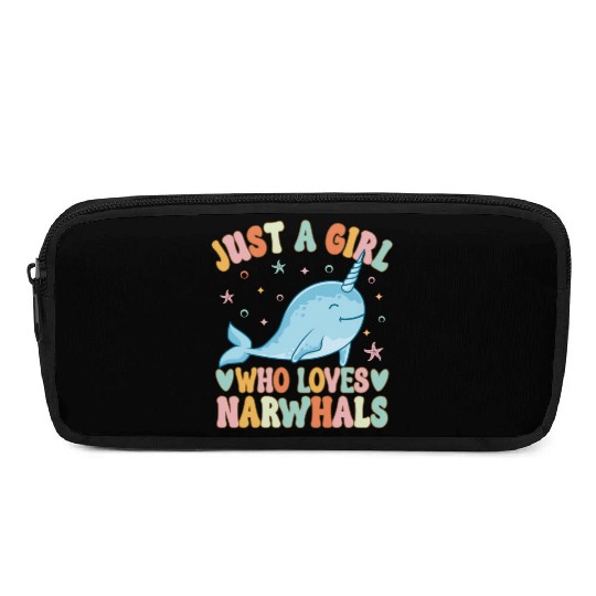 Narwhal Girl Narwhal Lover Pencil Cases