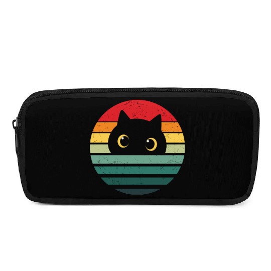 Retro Cat, Cat Lover, Cat Owner, Cute Cat Pencil Cases