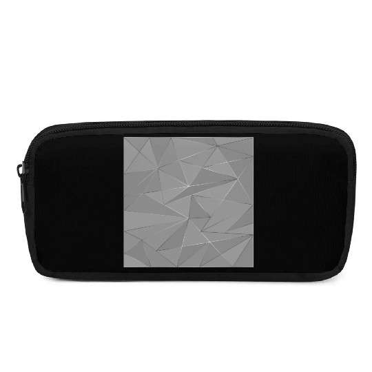 Grey silver low poly abstract background Pencil Cases