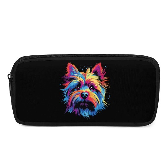 Watercolor Colorful Australian Silky Terrier Pencil Cases