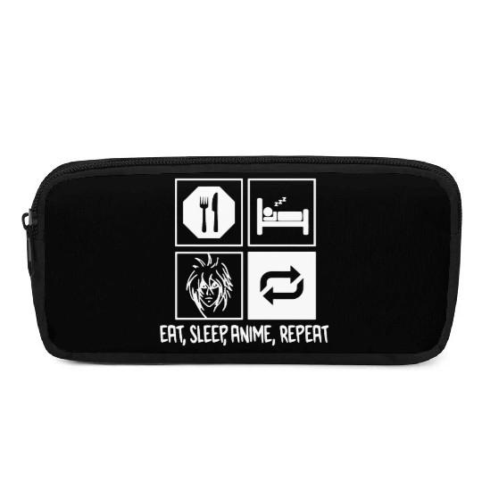 Eat Sleep Anime Repeat Pencil Cases