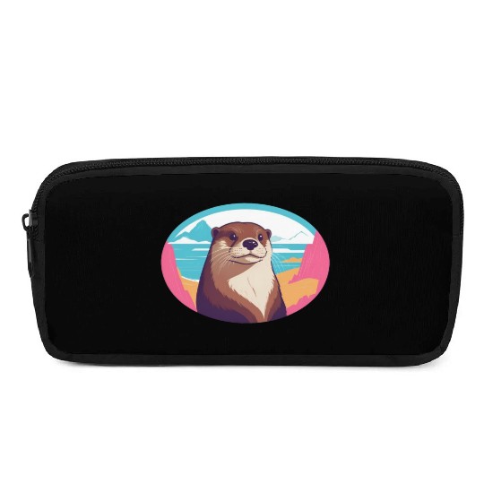 Synthwave Otter 2 Pencil Cases