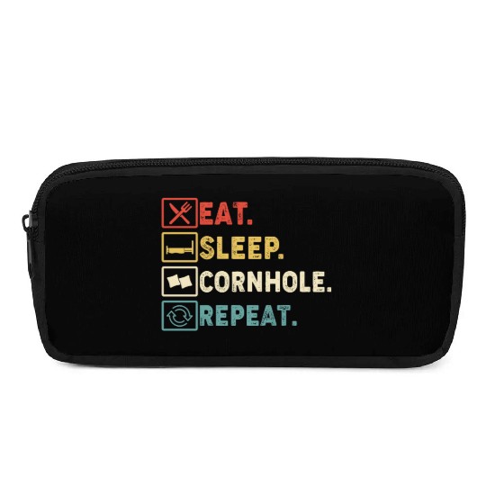 Eat Sleep Cornhole Repeat Pencil Cases