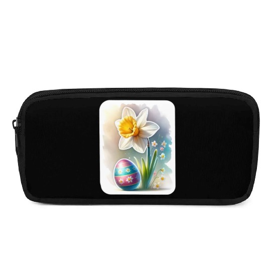 A Beautiful Daffodil With an Easter Egg Pencil Cases
