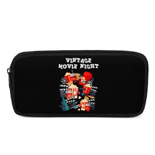 Popcorn Vintage Movie Night Pencil Cases