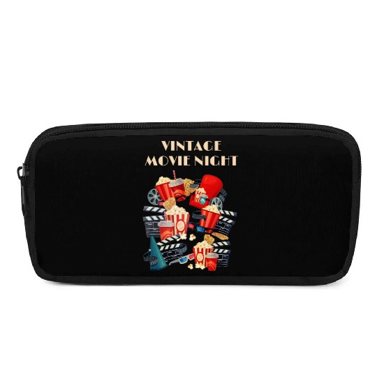 Popcorn Vintage Movie Night Pencil Cases