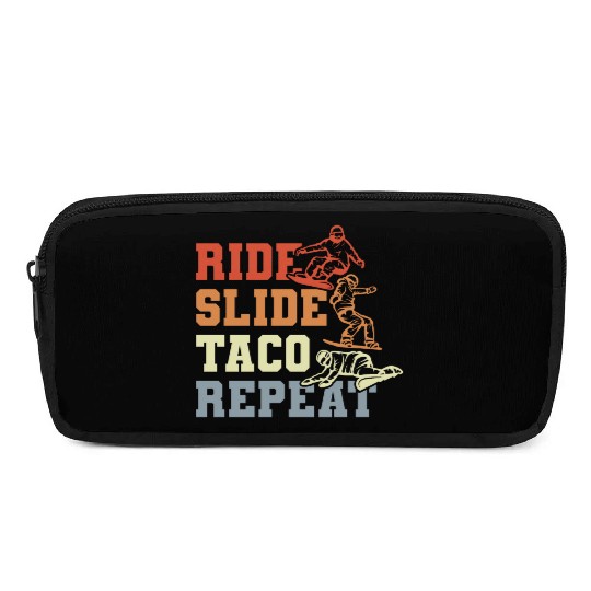 Taco Snowboarding Pencil Cases