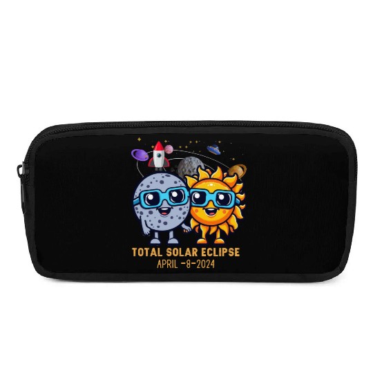 Total solar eclipse 4-8-2024: Sun and Moon love Pencil Cases