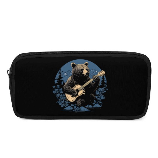 Grizzly Bear Playing Guitar Pencil Cases