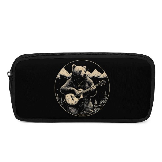 Grizzly Bear Playing Guitar Pencil Cases