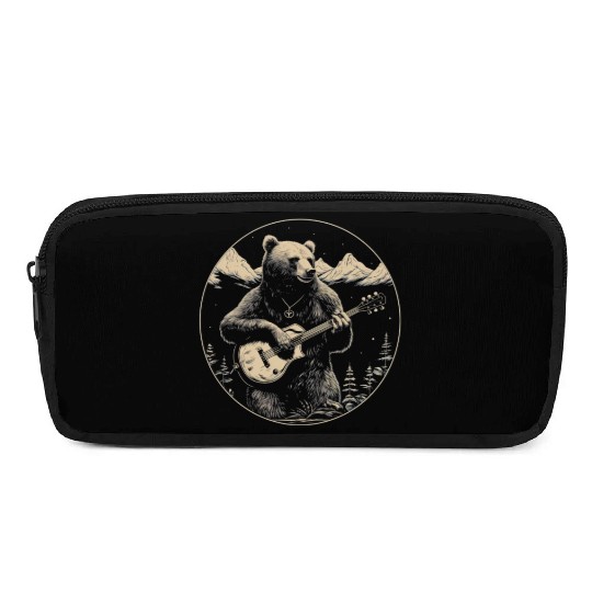 Grizzly Bear Playing Guitar Pencil Cases