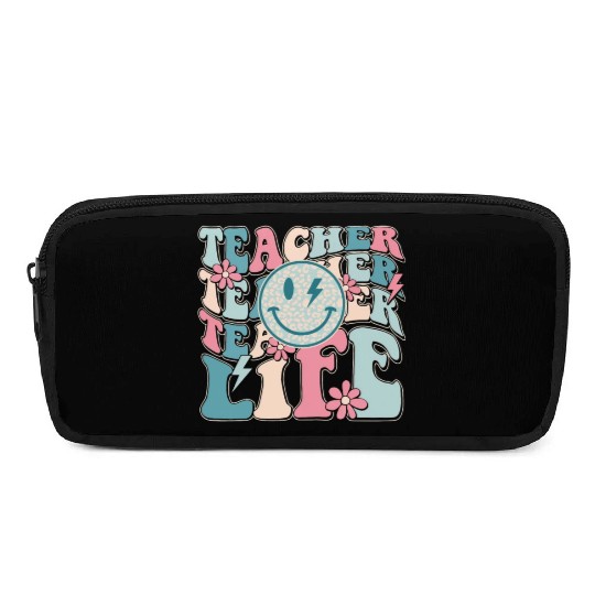Teacher Life Happy Face Teachers Day Retro Pencil Cases