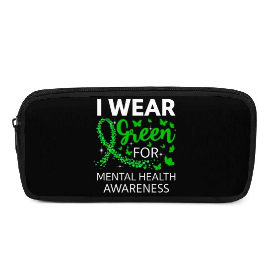 I Wear Green For Mental Health Awareness Pencil Cases