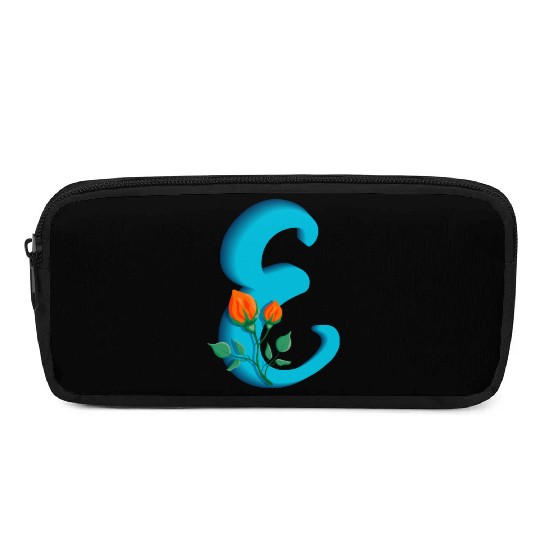 Three dimensional capital letter E rose monogram Pencil Cases